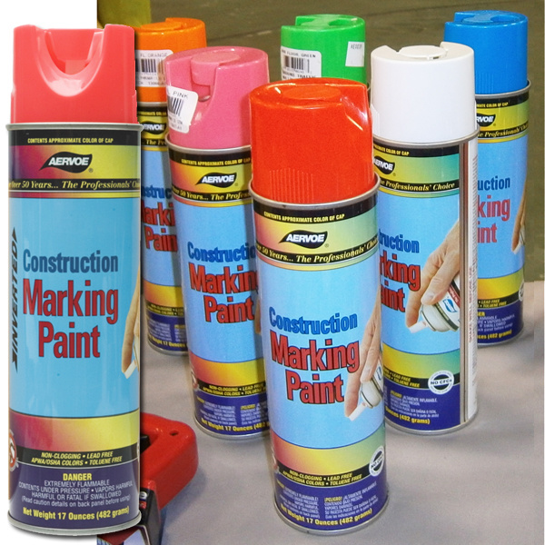 Marking Paint, Inverted, Aervoe, Case of 12 Cans, Various Colors - Warning  Lites of Southern Illinois